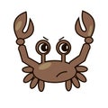 Funny cartoon dissatisfied ÃÂrab lifting claws up